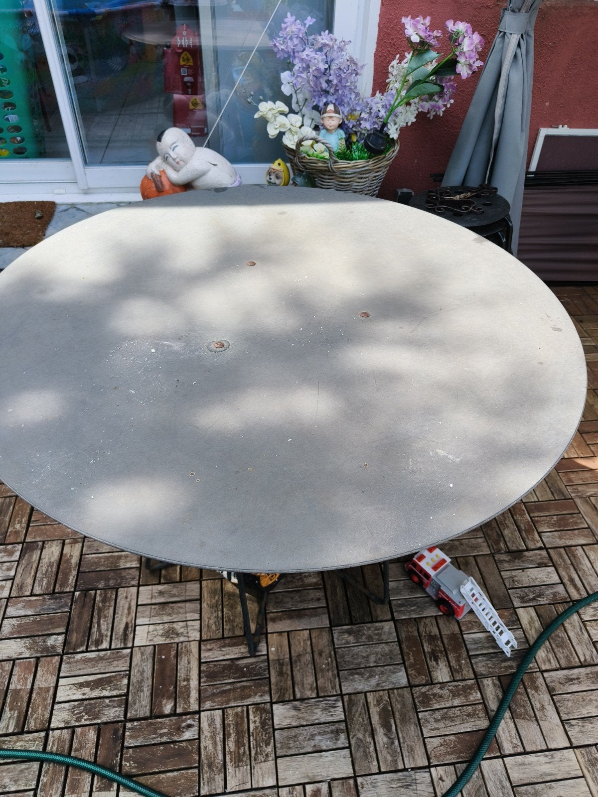 Table ronde métal, lourde, Jardin & Terrasse, Accessoires mobilier de jardin