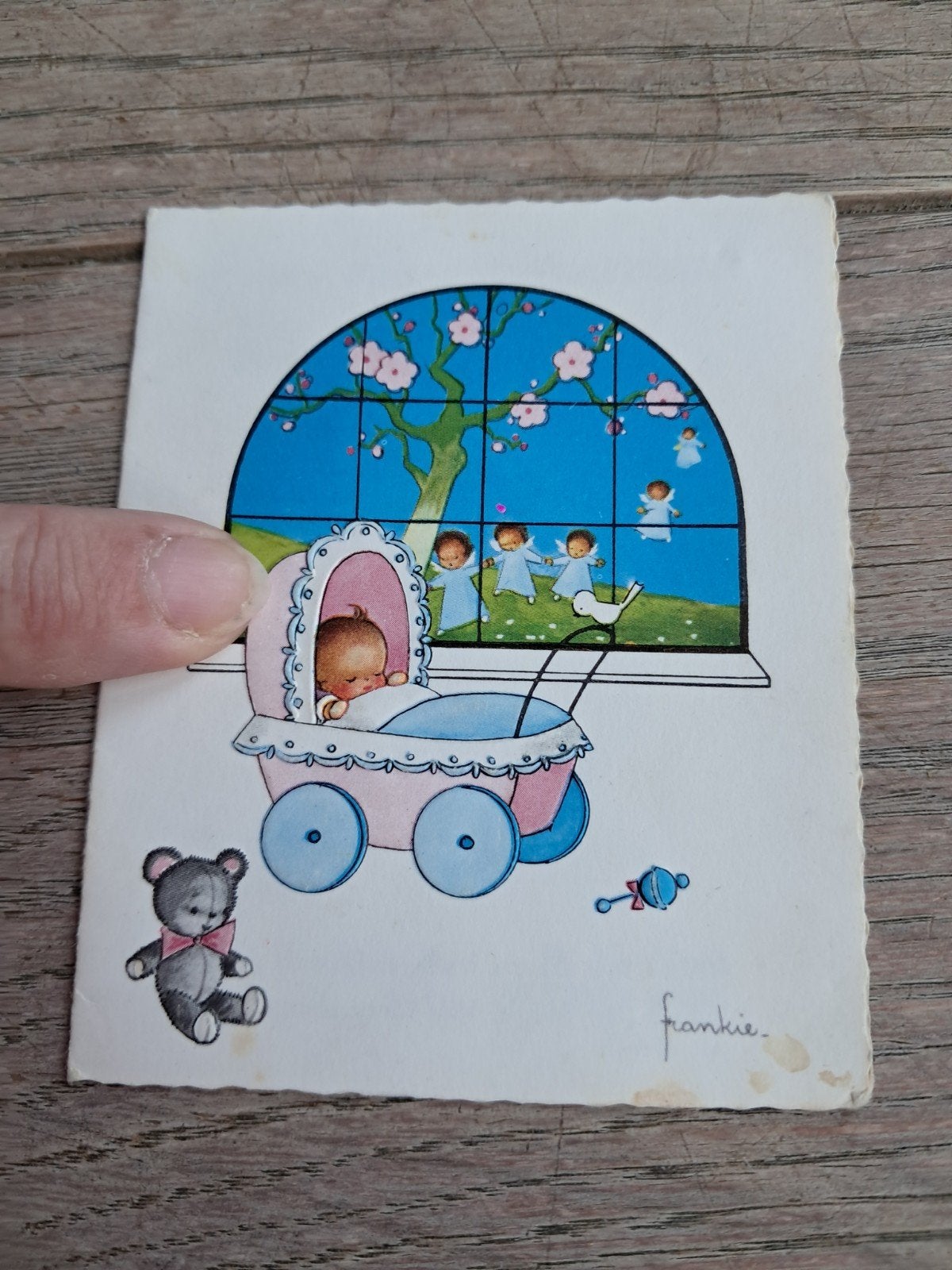 Faire-part de naissance rétro, 1966, Huise, Peter Van Cauwen, Collections, Cartes de naissance & Cartes de visite, Enlèvement ou Envoi