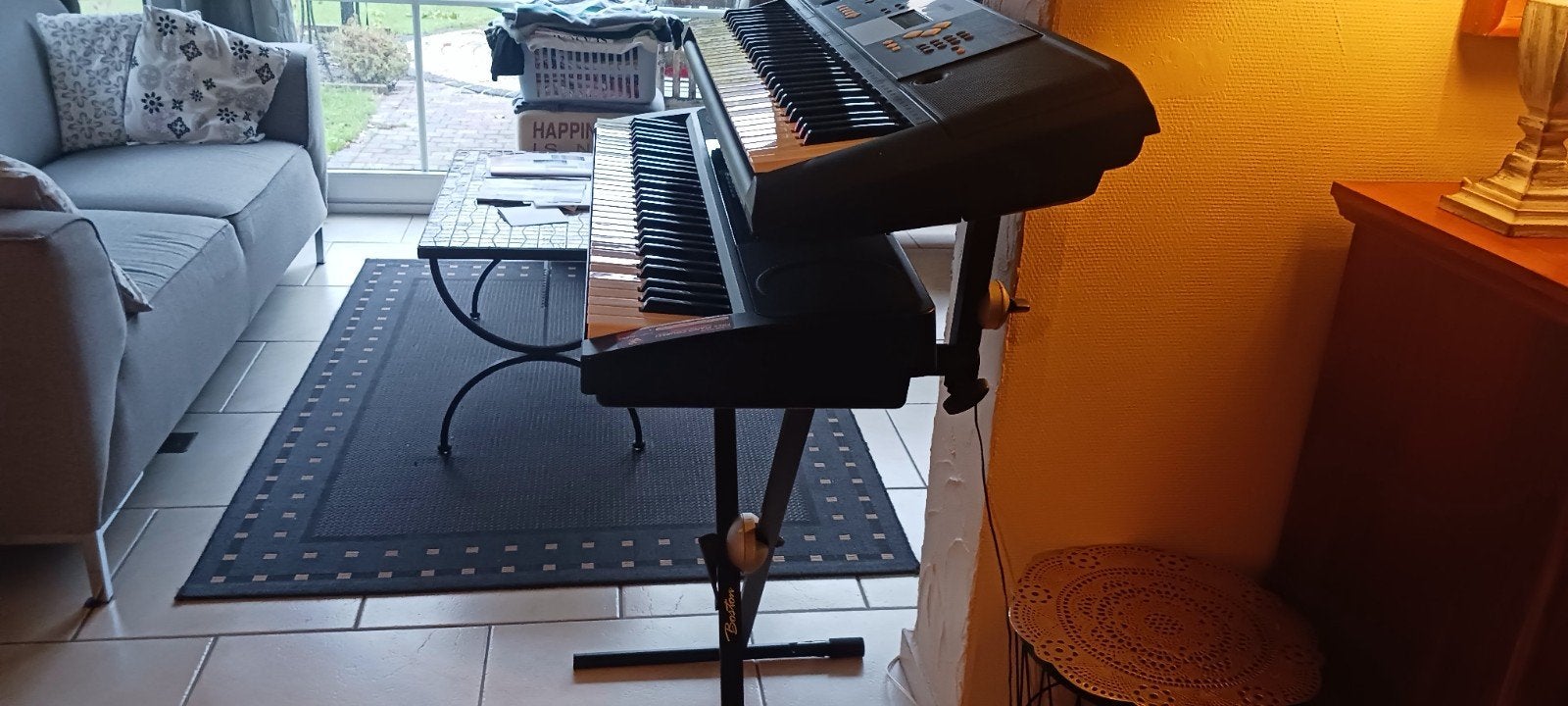 key borden x2 stuks met dubbele statief, Ophalen of Verzenden