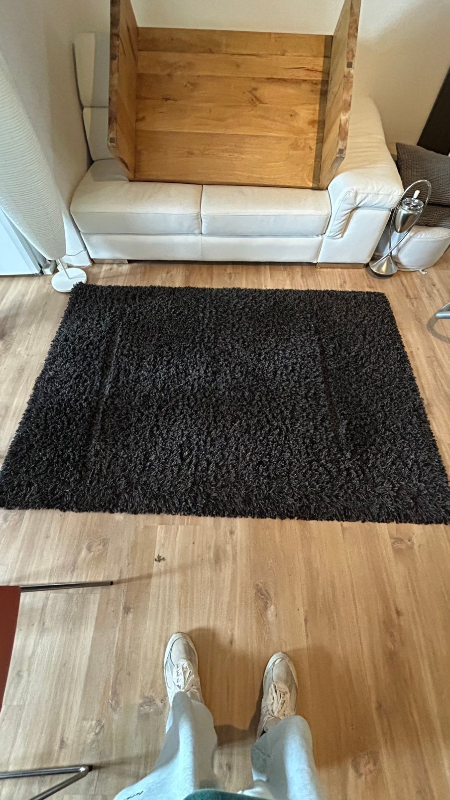 Tapis noir à poil long Ikea super état, Maison & Meubles, Ameublement | Tapis & Moquettes, Enlèvement, Comme neuf, Noir