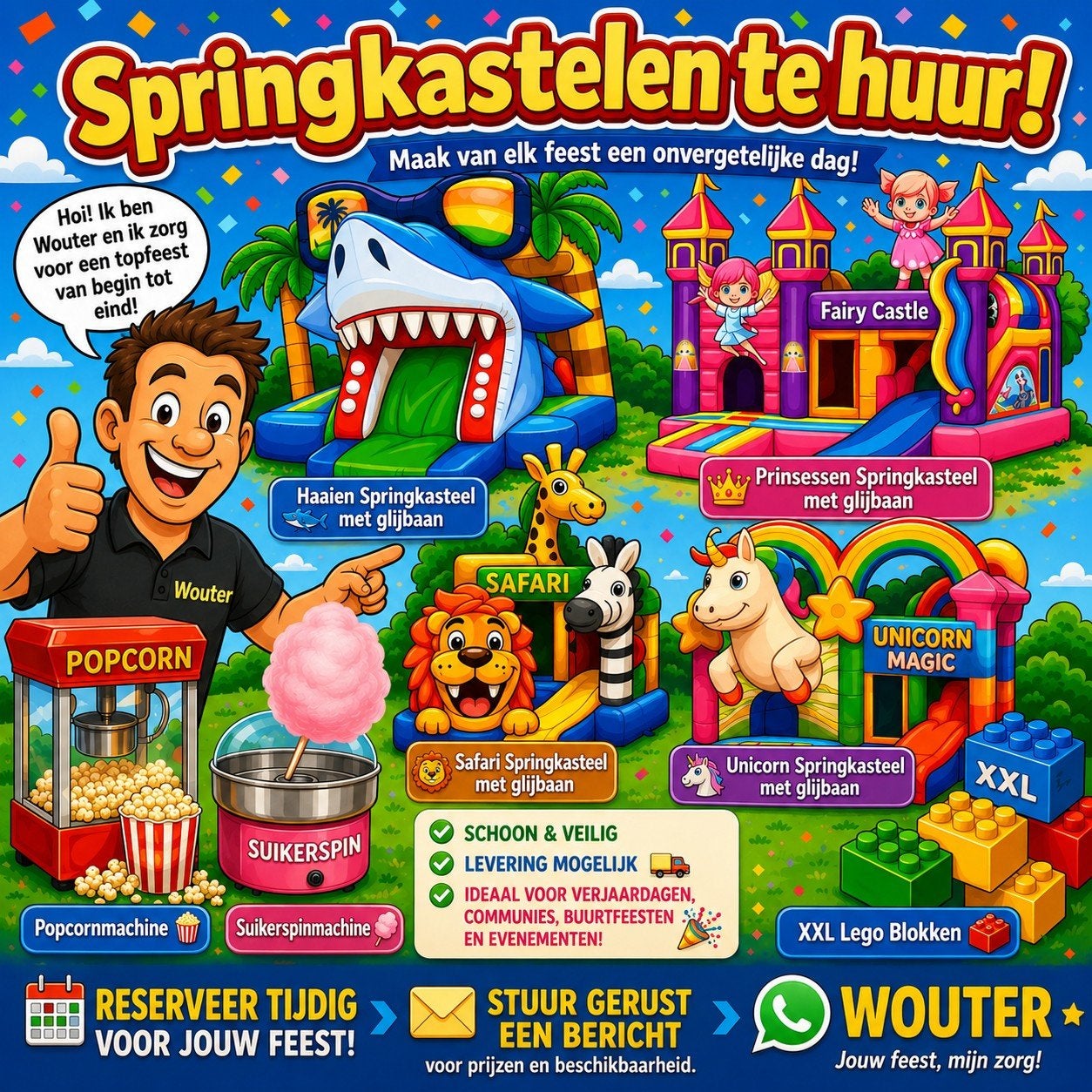 Springkastelen & Fun Verhuur!, Kinderen en Baby's, Speelgoed | Buiten | Springkussens, Ophalen of Verzenden