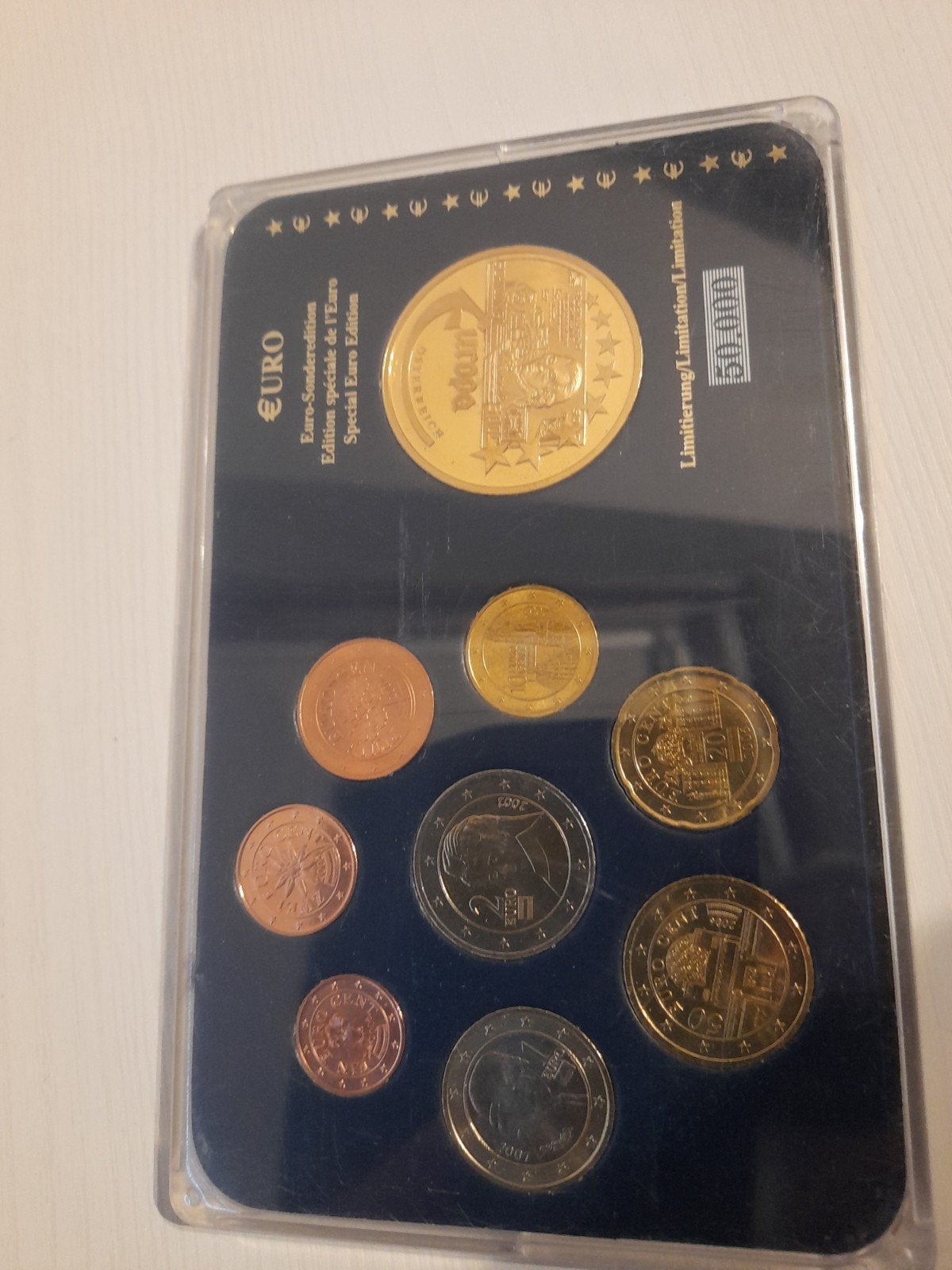 Oostenrijk   de 8 munten + 1  grote munt, Ophalen of Verzenden, Oostenrijk