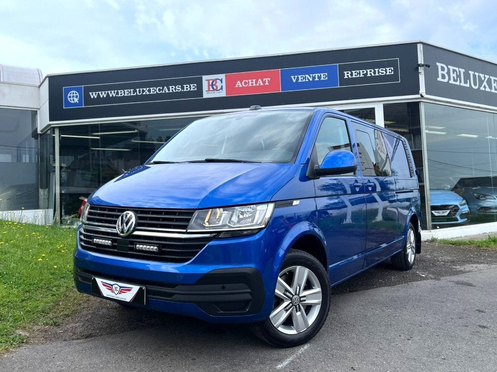 VW TRASPORTER T6 2.0 TDi*DSG*4-MOTION*DOUBLE-CAB*UTILITAI, Auto's, Volkswagen, Automaat, Stof, 4 cilinders, Blauw