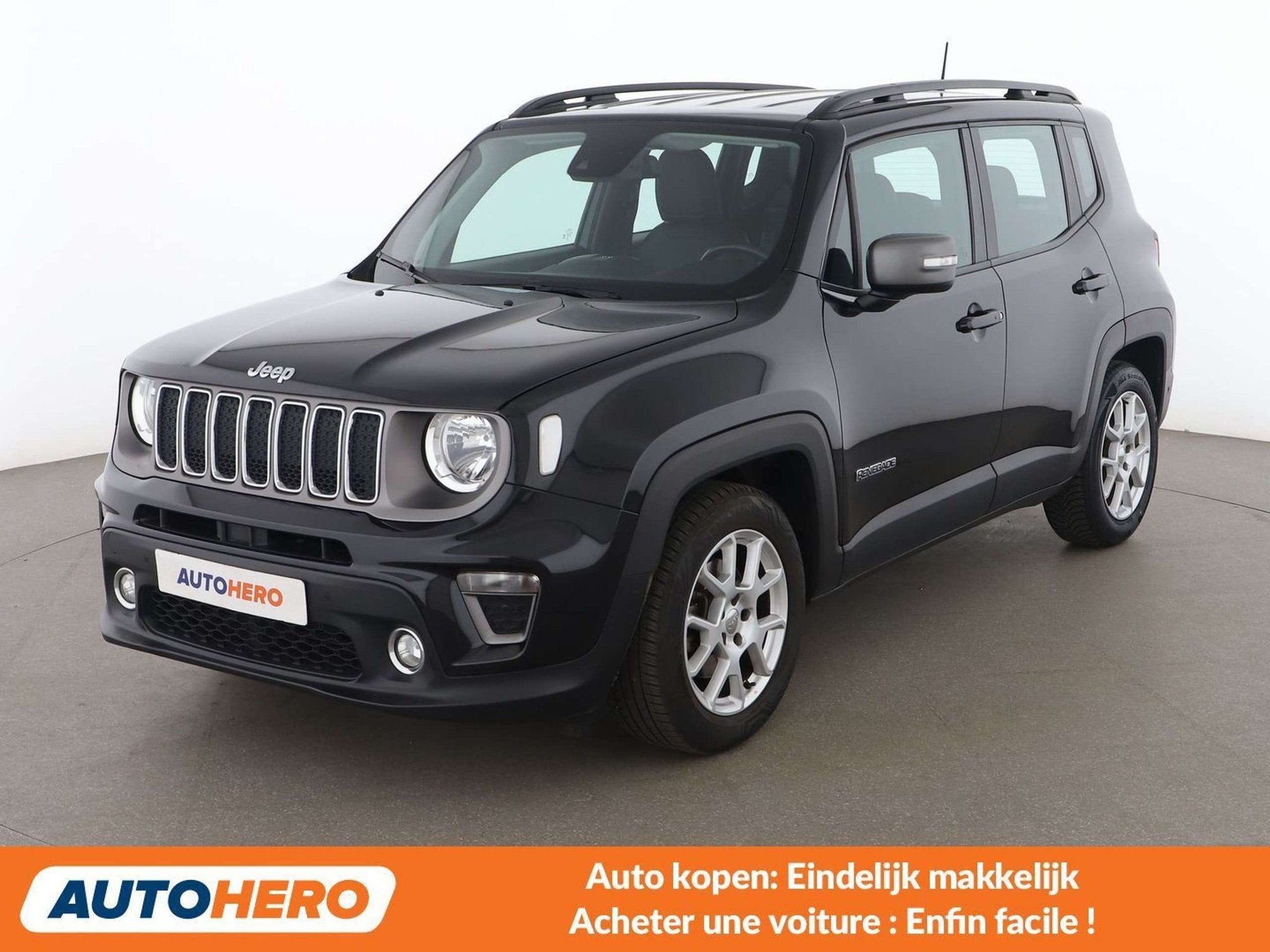 Jeep Renegade 1.3 TGDi Limited 4x2 (bj 2021, automaat), Gebruikt, Zwart, Leder, 5 zetels