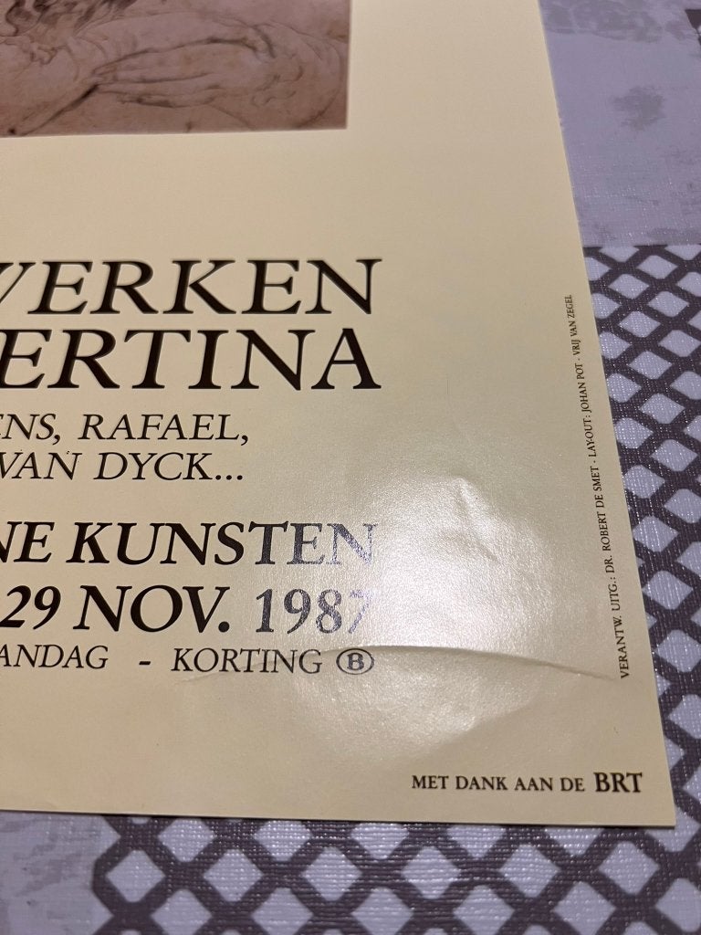 Vintage Poster Europalia 87 Osterreich: Meesterwerken uit de, Rechthoekig Staand, Deurposter of groter, Ophalen of Verzenden, Zo goed als nieuw