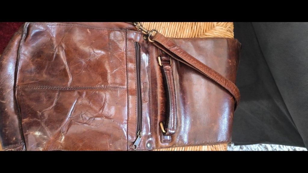 sacoche a bandouliere en cuir, Enlèvement, Utilisé, Brun, Cuir