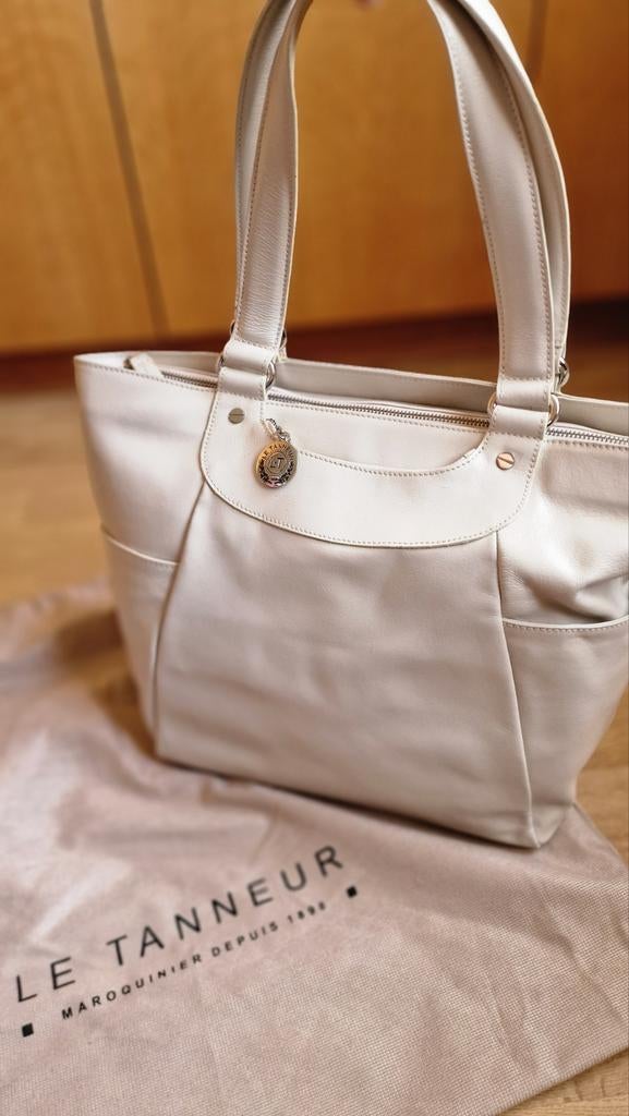 Grand sac en cuir Le Tanneur, Blanc
