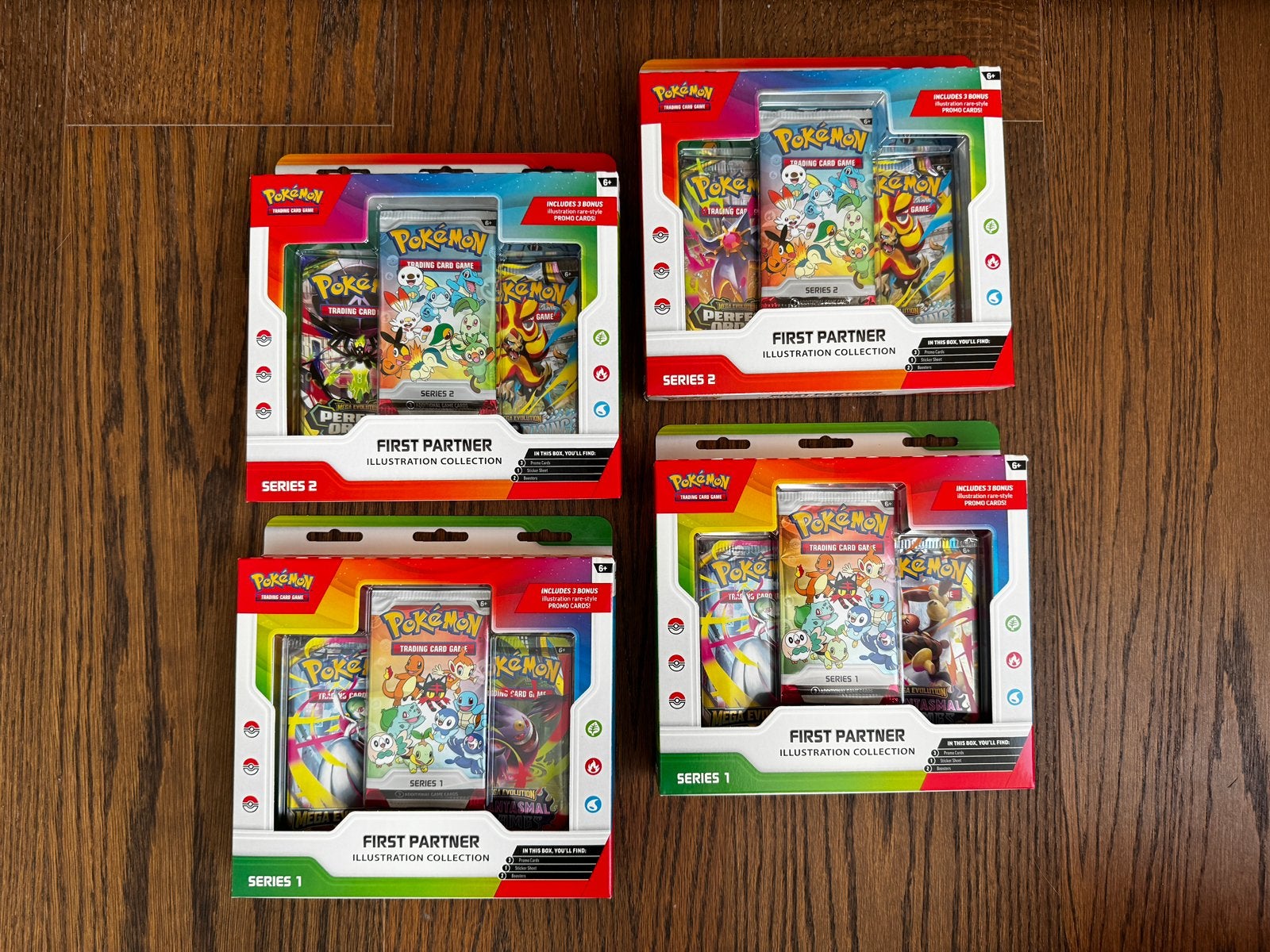 4x First Partner Illustration Collection Pokémon - Engels, Ophalen of Verzenden, Nieuw, Booster, Foil