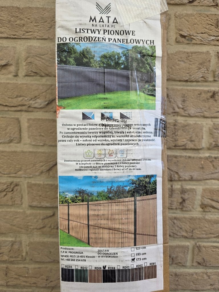 Zwarte verticale lamellen voor draadpanelen 173 x 250 cm, Ophalen, Kunststof, Nieuw, 200 cm of meer