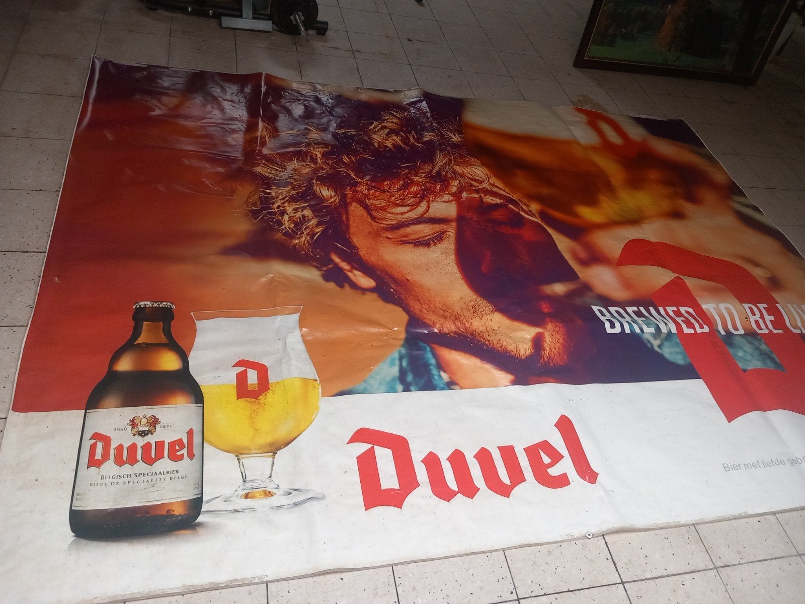 Grote poster 3m10 / 2m25 Duvel 2019 ideaal voor mancave., Ophalen of Verzenden