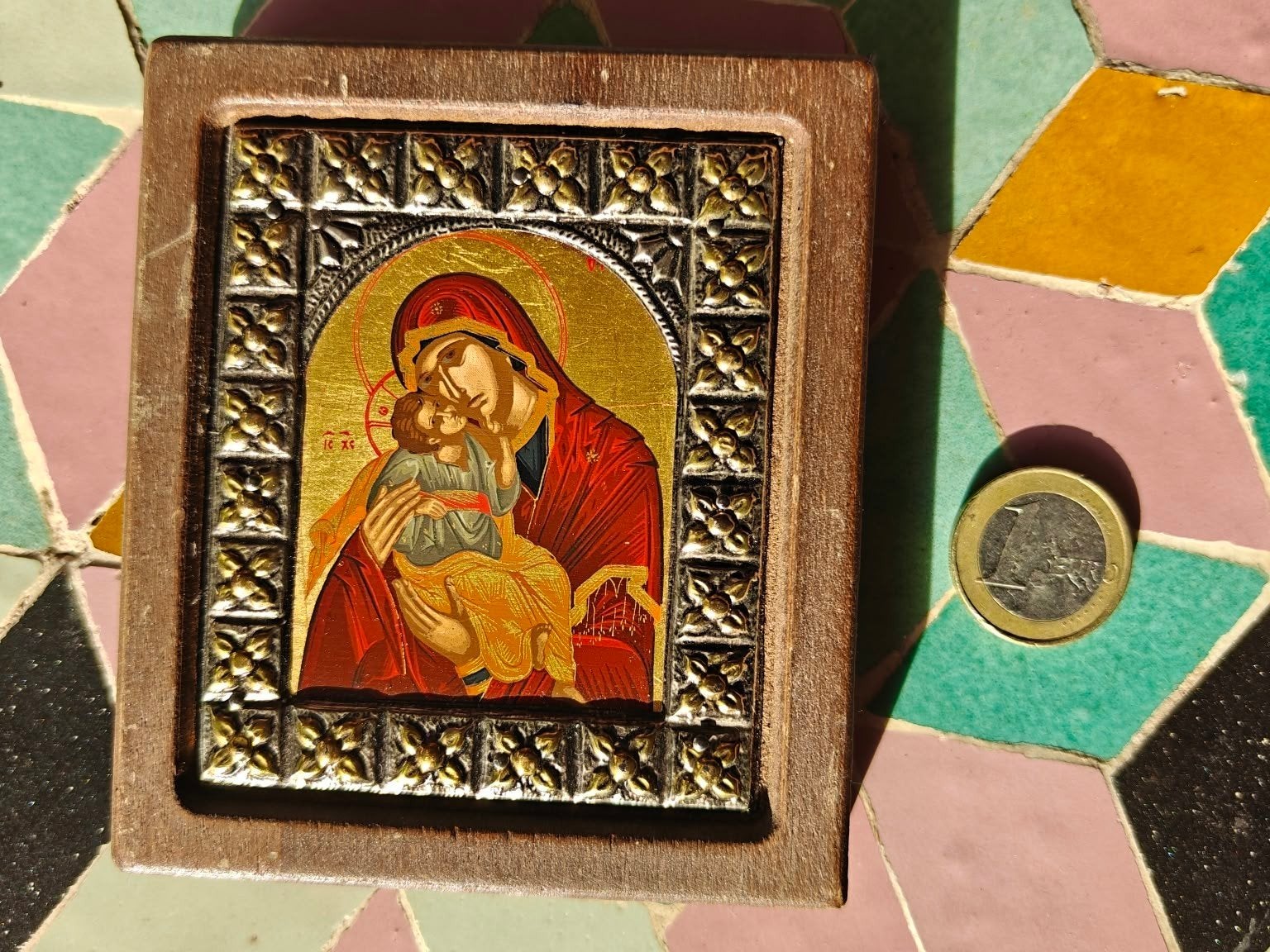 Byzantijns icoontje in hele mooie staat, Antiek en Kunst, Ophalen of Verzenden