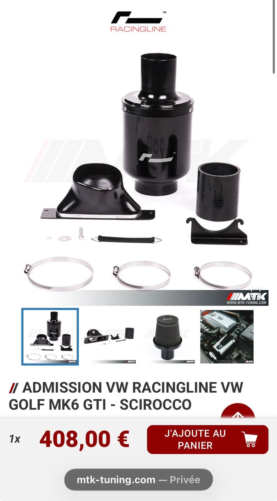 Admission VW Racing Golf 6 gti Scirocco, Enlèvement ou Envoi, Volkswagen