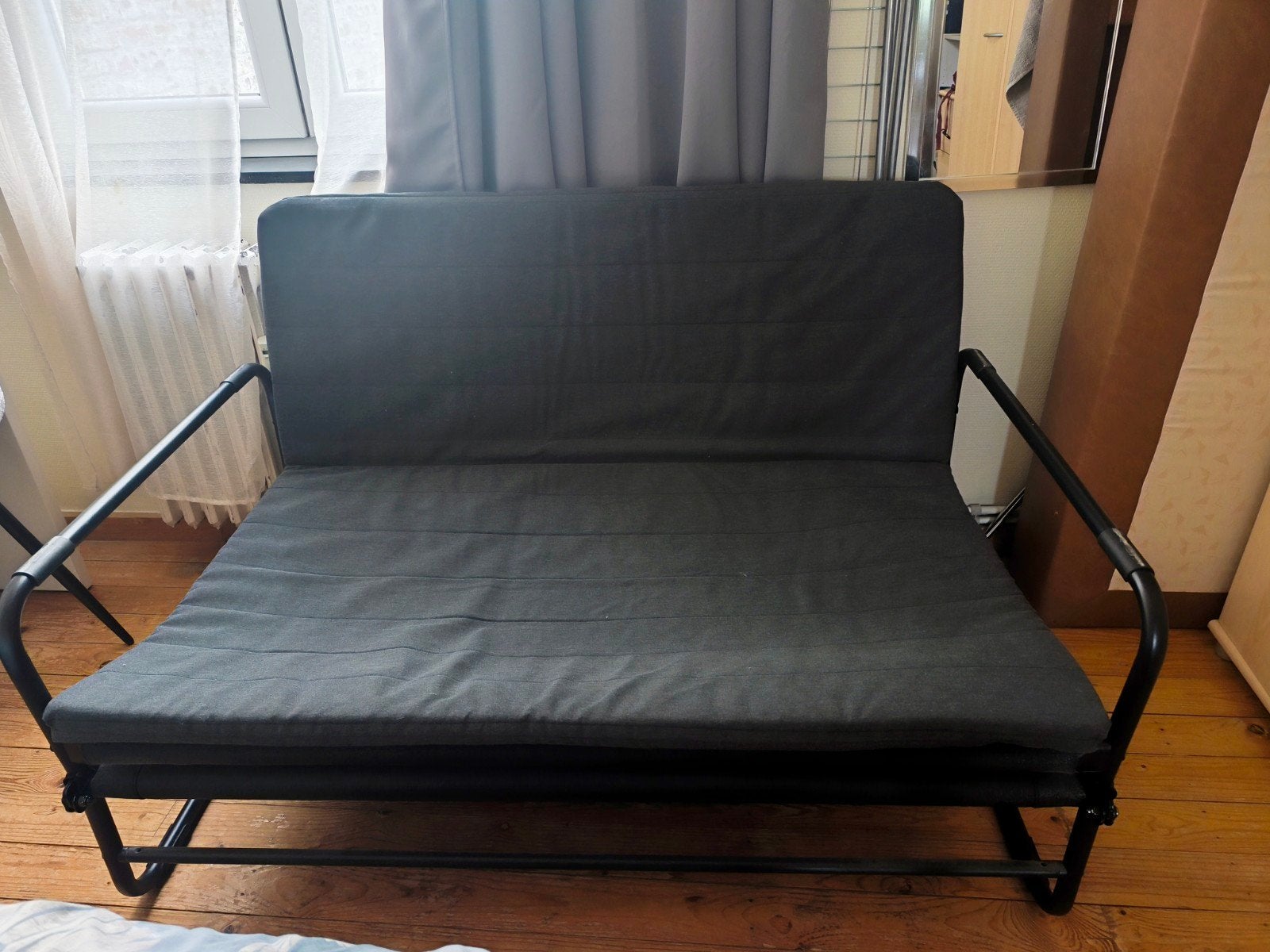 Canapé convertible Ikea excellent état. Avec housse., Gris, Enlèvement, 200 cm, Deux personnes