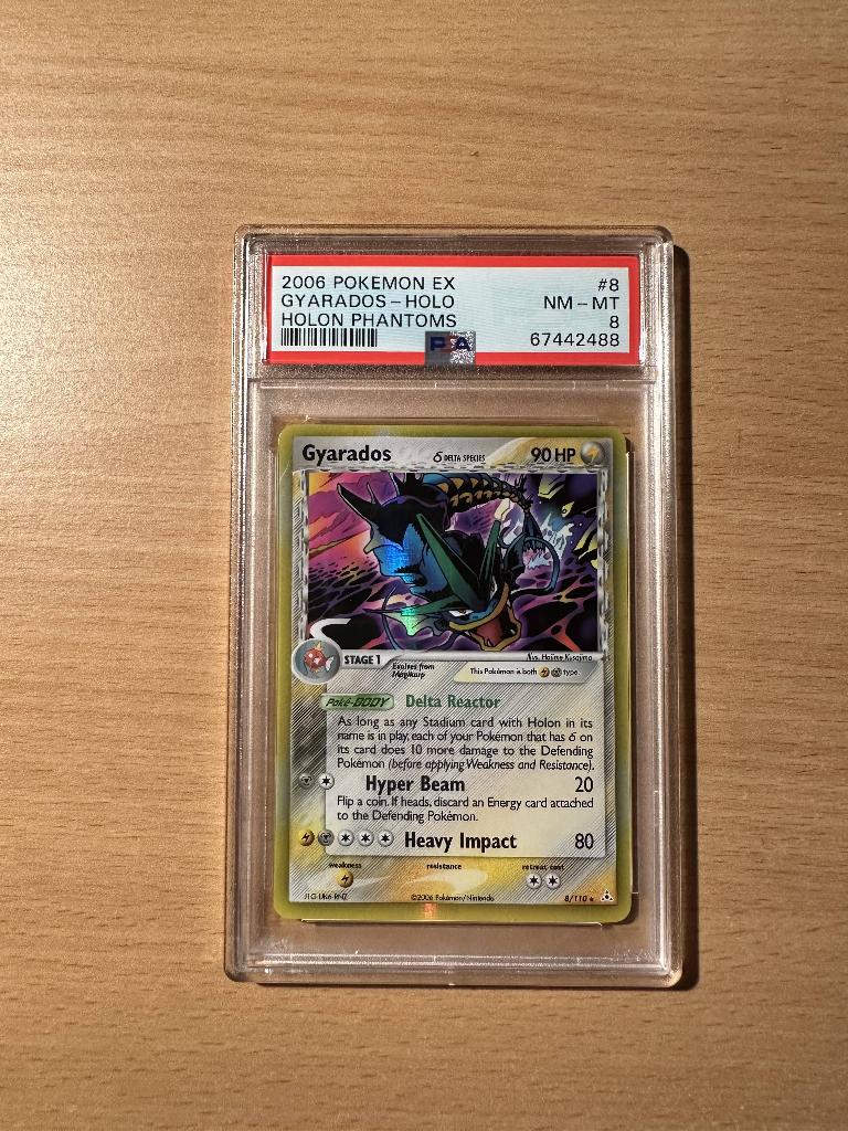 Gyarados Holo - Ex Holon Phantoms PSA 8, Hobby en Vrije tijd, Ophalen of Verzenden, Nieuw, Losse kaart