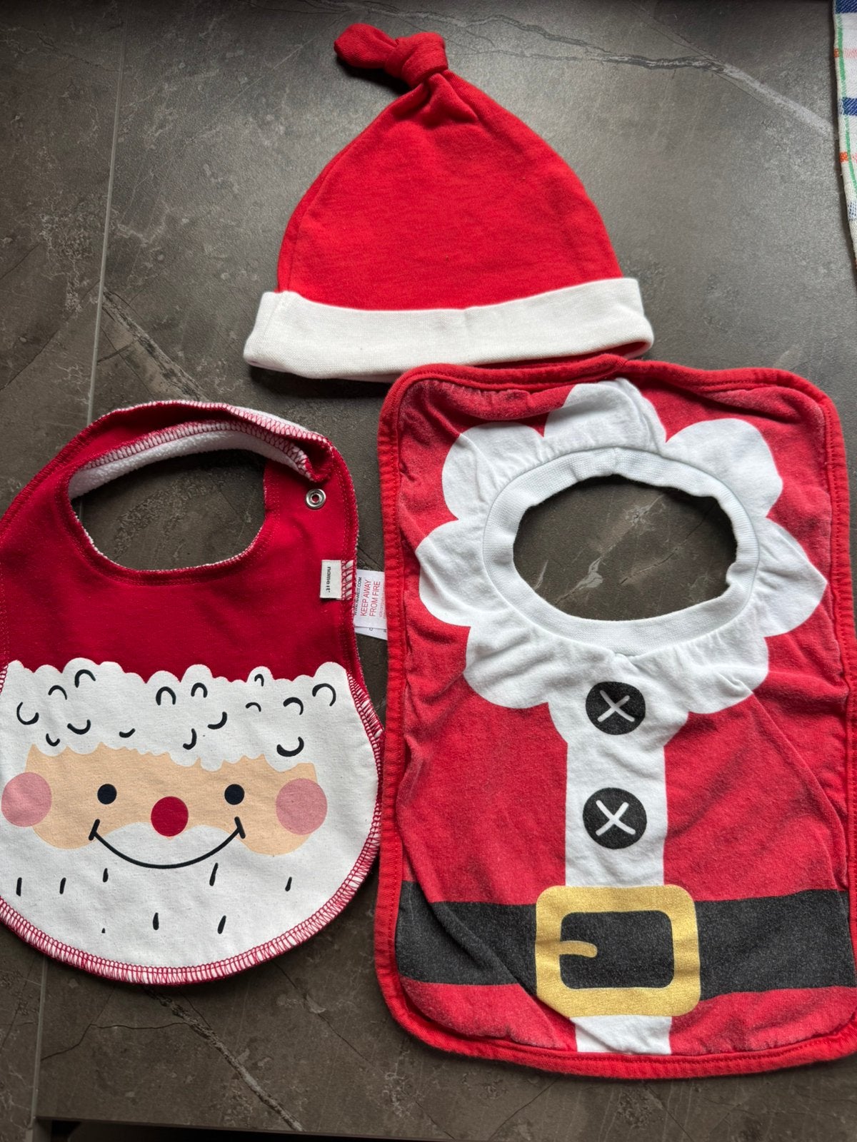 Kerstslabbetjes en muts, Kinderen en Baby's, Ophalen of Verzenden, Zo goed als nieuw, Jongetje of Meisje
