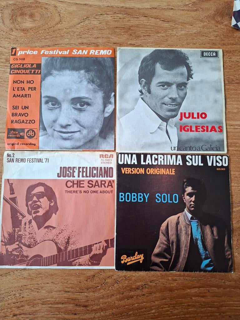 Lot van Spaanse en Italiaanse singles, Cd's en Dvd's, Vinyl Singles, Gebruikt, Wereldmuziek, 7 inch, Single