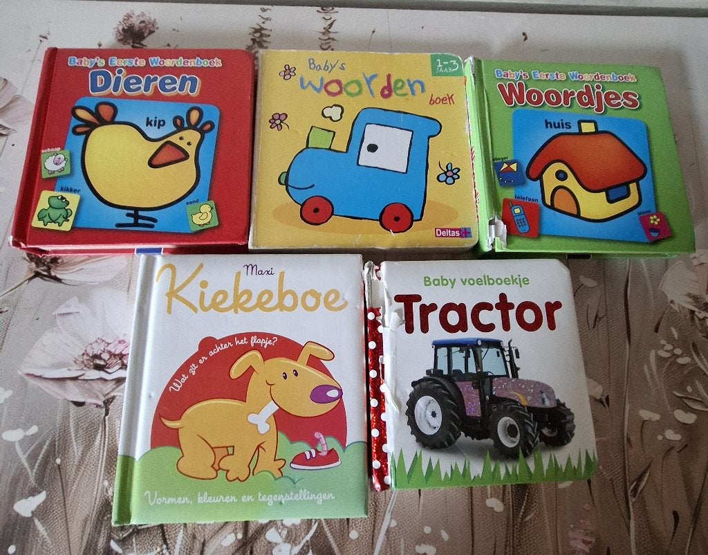 Babyboekjes dieren, kiekeboe, tractor, eerste woordjes, Ophalen of Verzenden, Gebruikt, Ontdekken