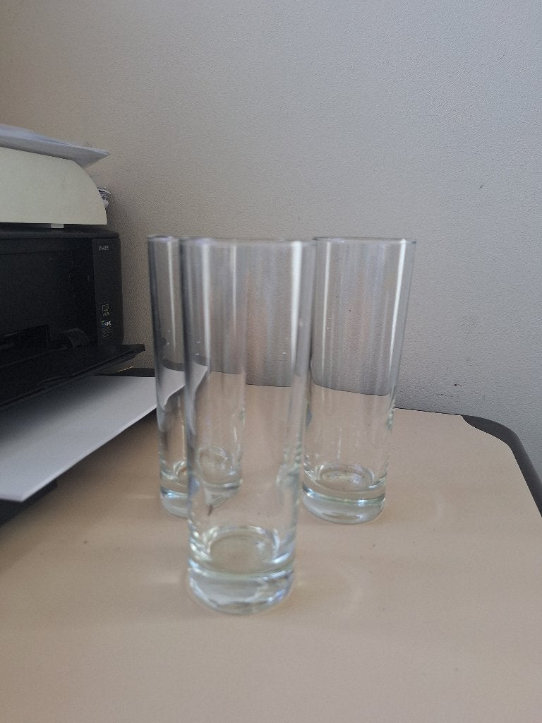 3 longdrinkglazen, Ophalen of Verzenden, Zo goed als nieuw, Glas, Glas of Glazen