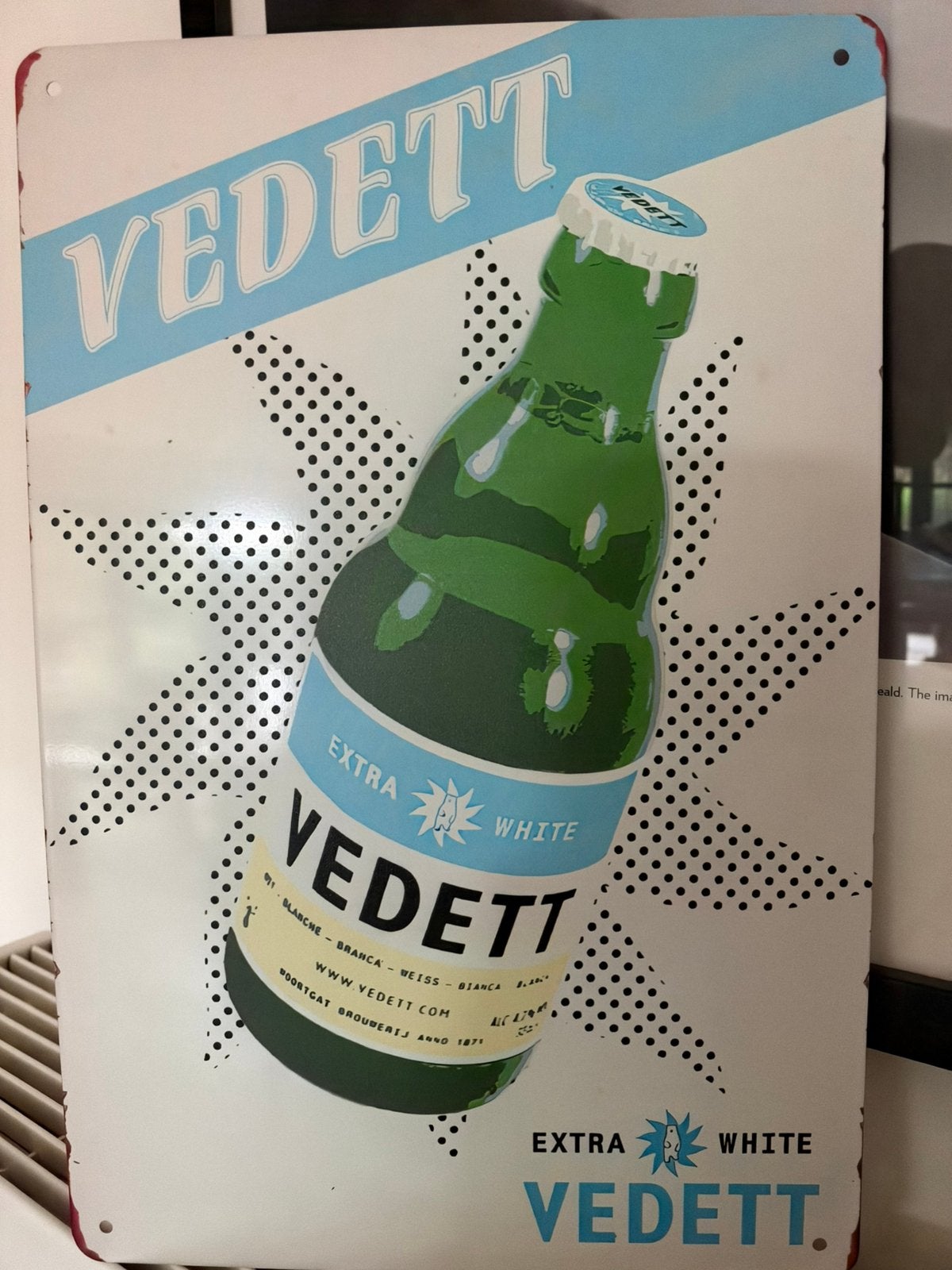 Panneau d'affichage en métal Vedett, Enlèvement ou Envoi, Neuf, Panneau publicitaire
