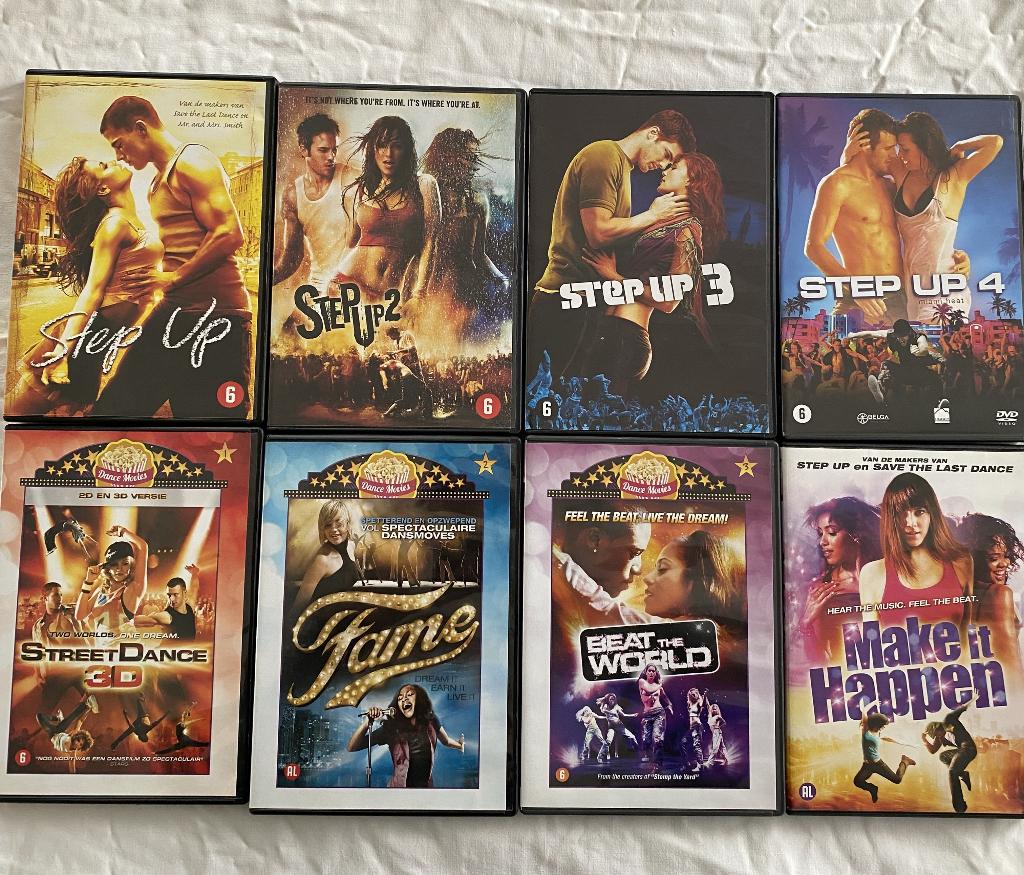 Ultiem Dance DVD Pakket (8 films): Step Up 1 t/m 4 & meer!, À partir de 6 ans, 1980 à nos jours, Comme neuf, Autres genres