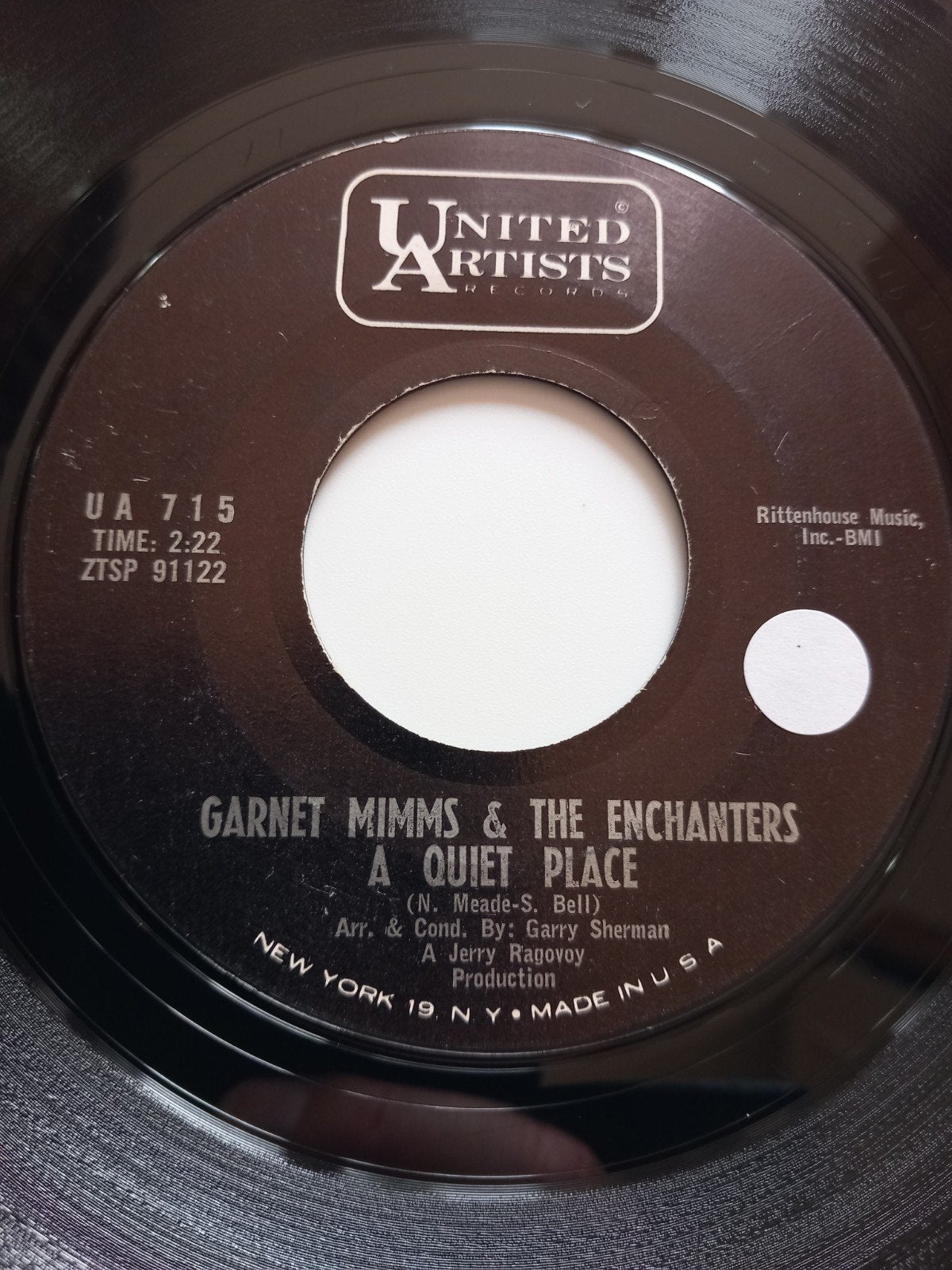 GARNET MIMMS. A QUIET PLACE. R&B USA 45T, Enlèvement ou Envoi
