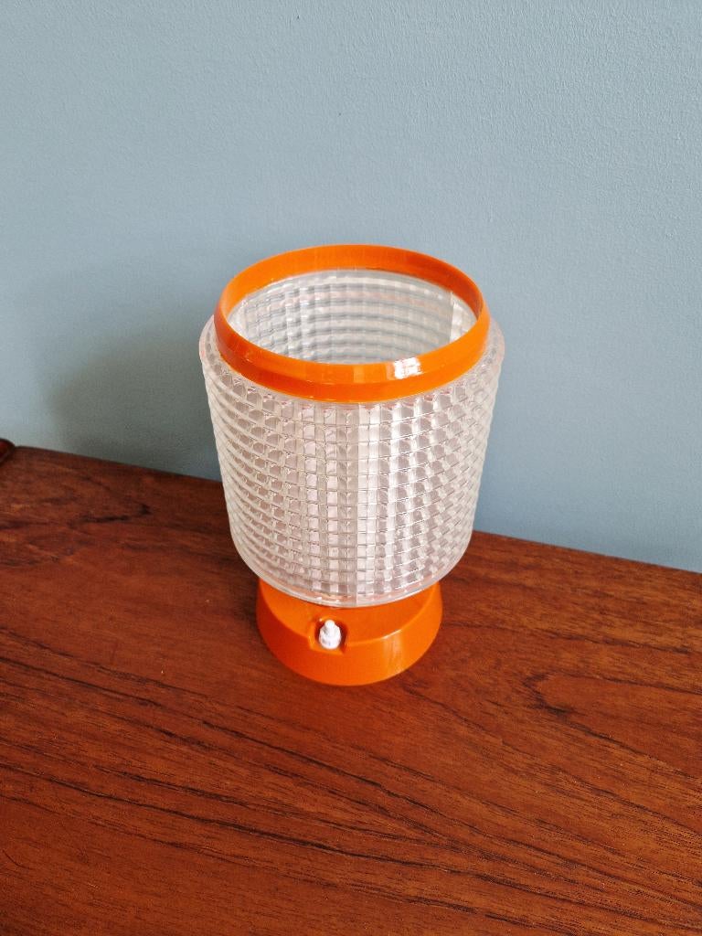 Lampe de table vintage en plastique orange, 1960, Antiquités & Art, Antiquités | Éclairage, Enlèvement ou Envoi