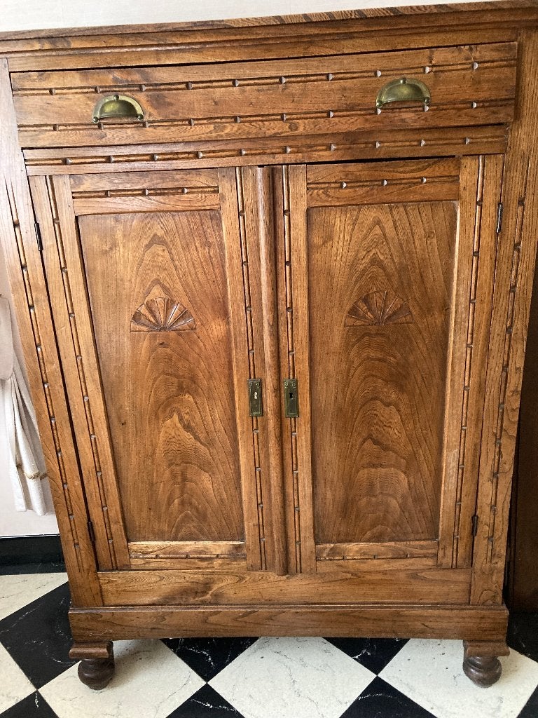 houten kastje met lade en dubbele deur, Ophalen, Met lade(s)