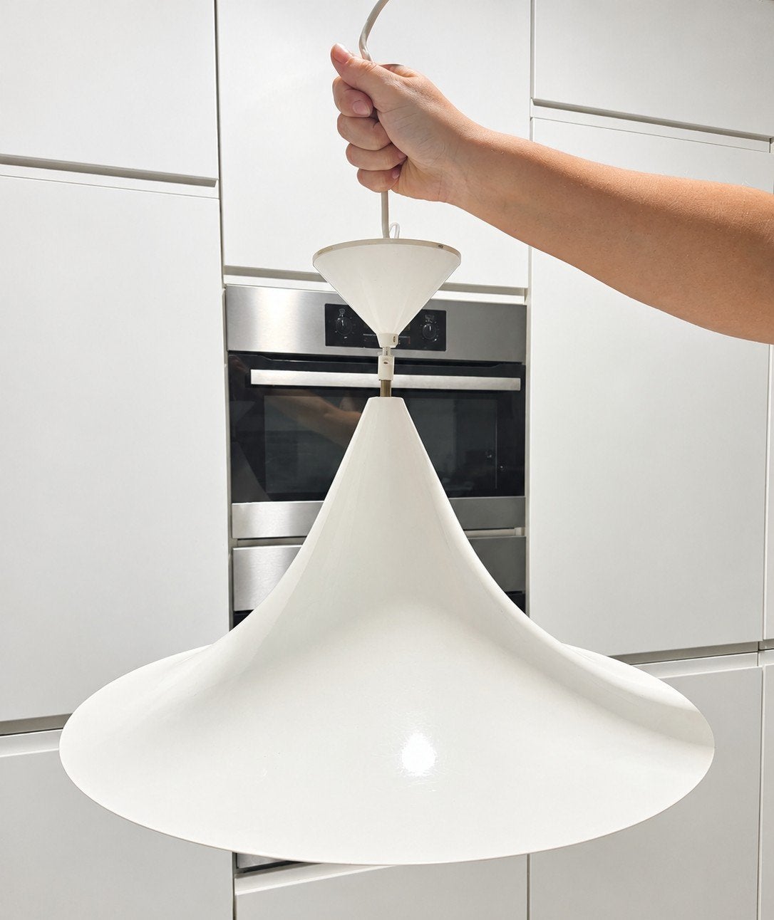 Vintage trompetlamp - Deens design - jaren '60, Huis en Inrichting, Ophalen of Verzenden, Gebruikt, Metaal