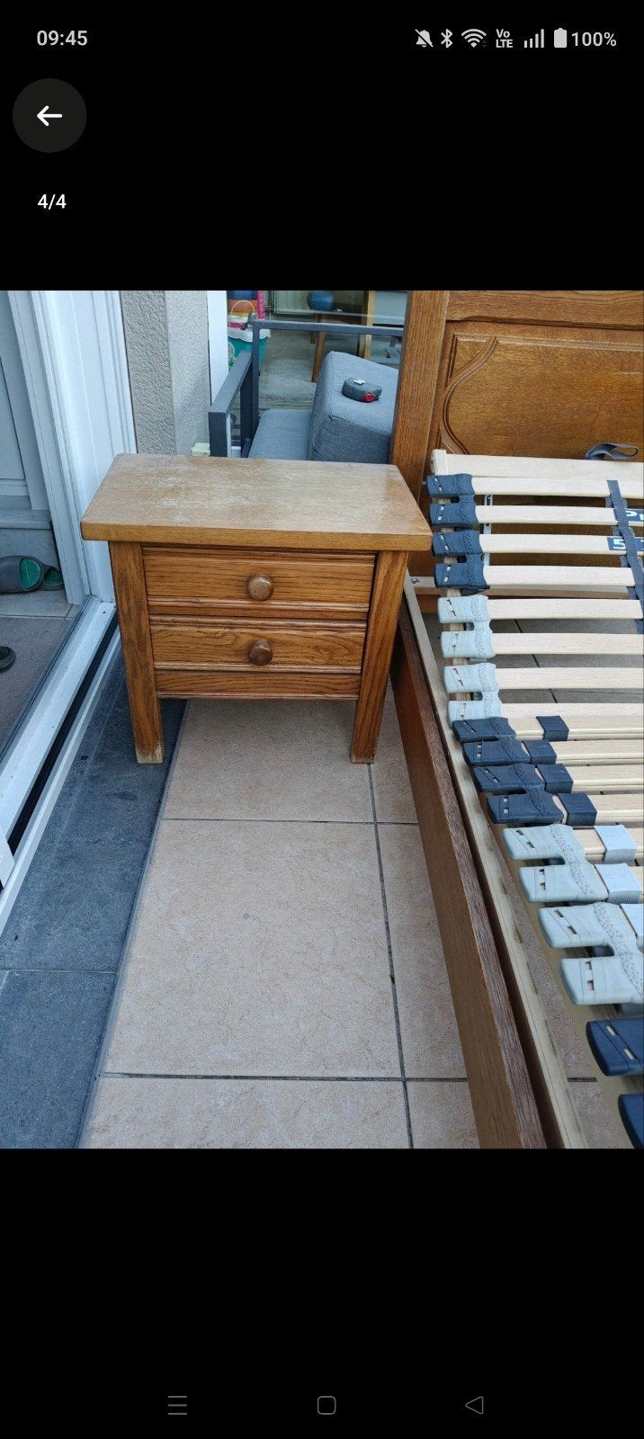 dubbelbed + nachtkastjes te koop, Huis en Inrichting, Ophalen, Gebruikt, 65 cm of meer, Minder dan 55 cm