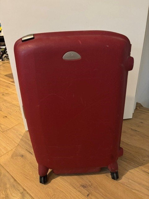 Samsonite reiskoffer rood, Ophalen, Gebruikt, 50 tot 60 cm, Hard kunststof
