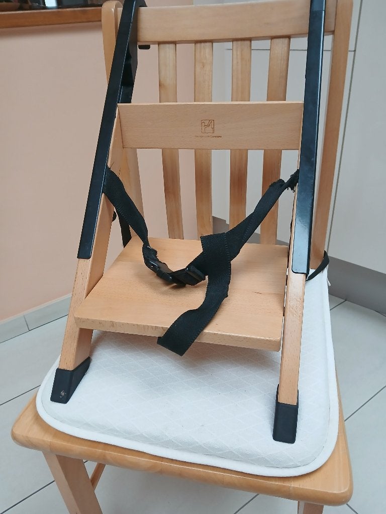Siège rehausseur en bois - pliable/portable, Enlèvement, Utilisé, Réducteur de chaise
