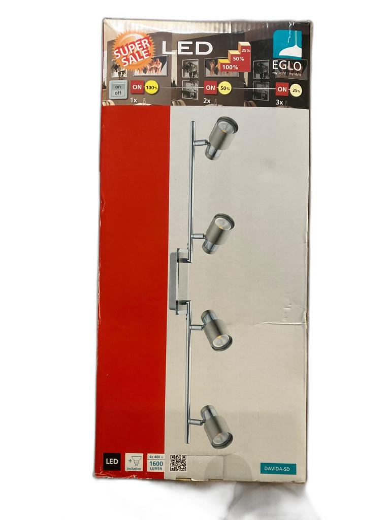 Luminaire LED EGLO DAVIDA-SD 4 spots argenté NEUF, Enlèvement ou Envoi, Neuf