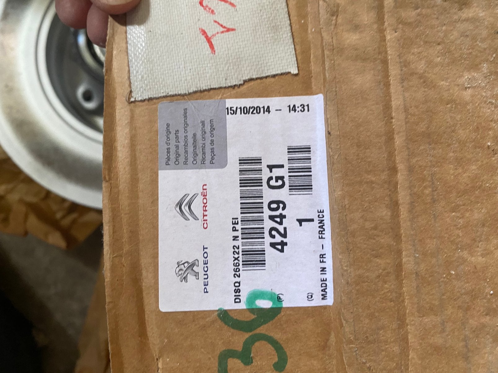 Disque de frein. Peugeot :207, 208, 307CitroënC2,C3,Berlingo, Enlèvement, Citroën