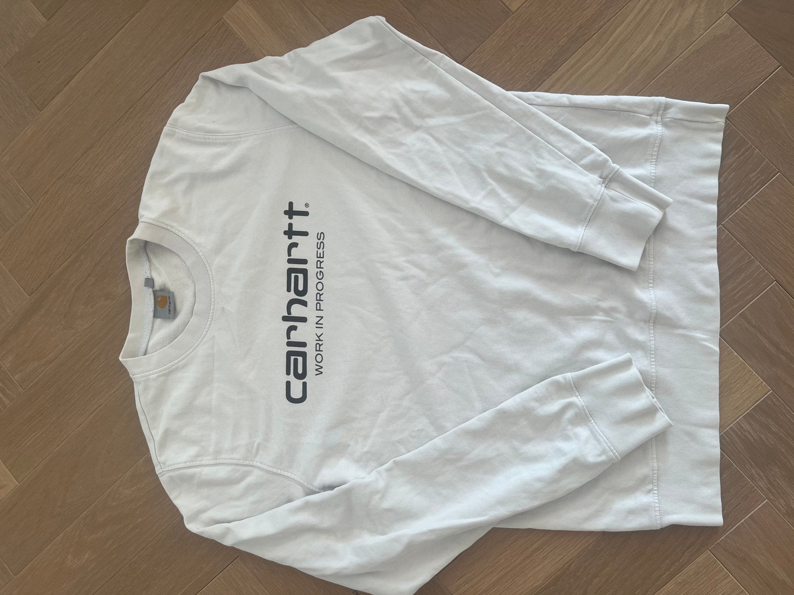 Carhartt WIP Script Sweatshirt Crème/Wit, Kleding | Heren, Truien en Vesten, Ophalen of Verzenden, Zo goed als nieuw, Maat 48/50 (M)