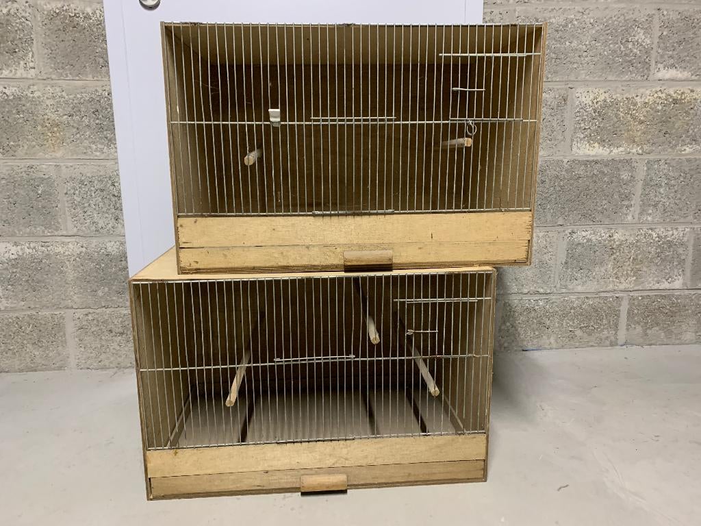 2 cages à canaris (cages d'élevage), Ophalen, Gebruikt, Hout, Broedkooi of Kweekkooi
