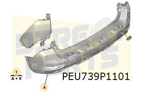 Peugeot 5008 (6/17-1/21) achterbumper (Te spuiten) (Bij PDC, -, Verzenden, -, Nieuw