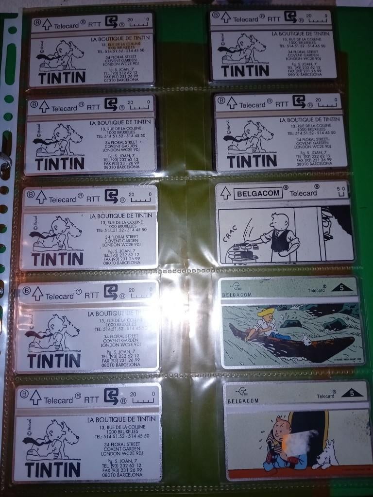 lot van 14 privaat telefoonkaarten kuifje, Ophalen of Verzenden