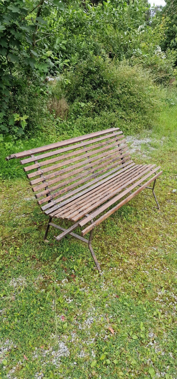 Banc de Jardin en bois et metal, Enlèvement, Bois