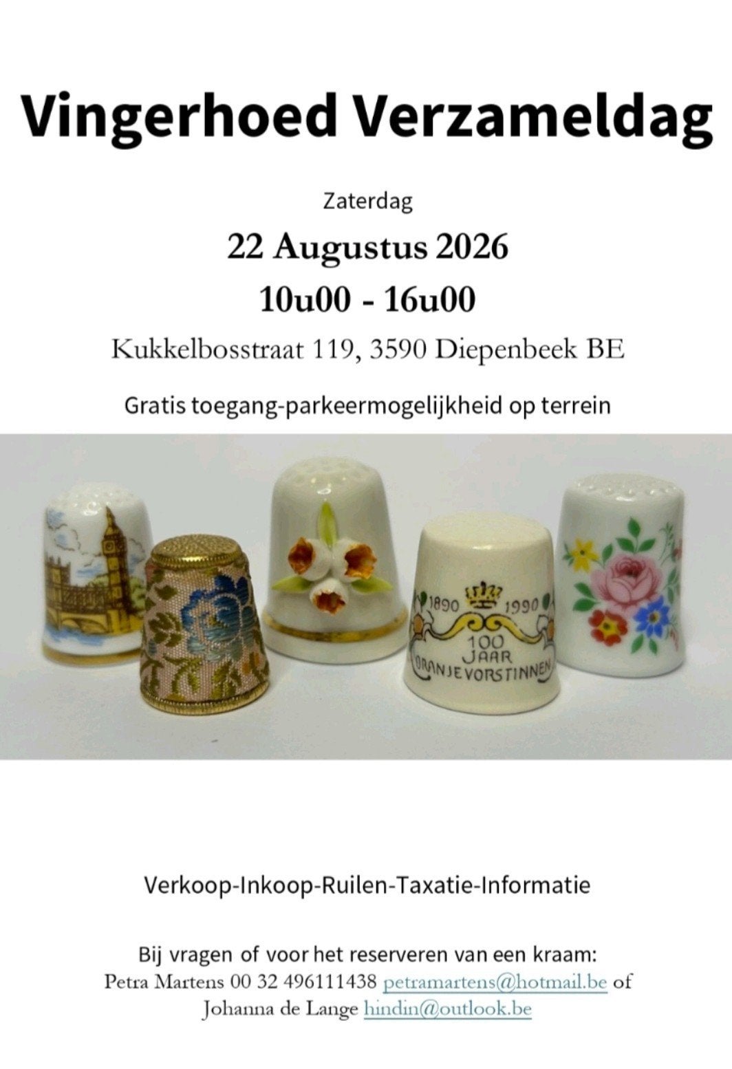 Vingerhoedjes, Verzamelen, Vingerhoedjes, Ophalen