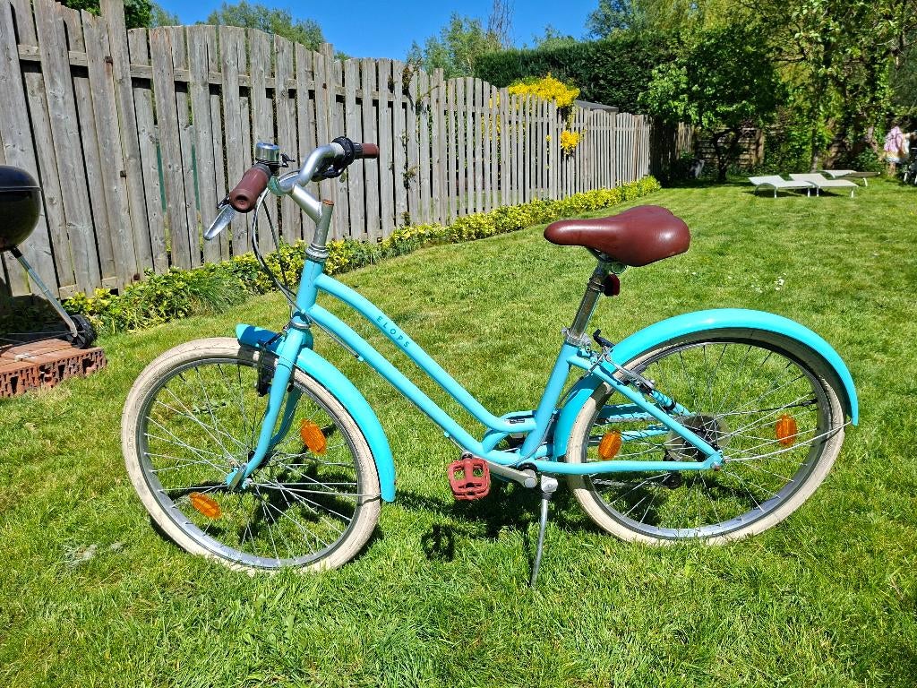 Blauwe kinderfiets, Fietsen en Brommers, Ophalen, 16 tot 20 inch, Zo goed als nieuw, Btwin Decathlon