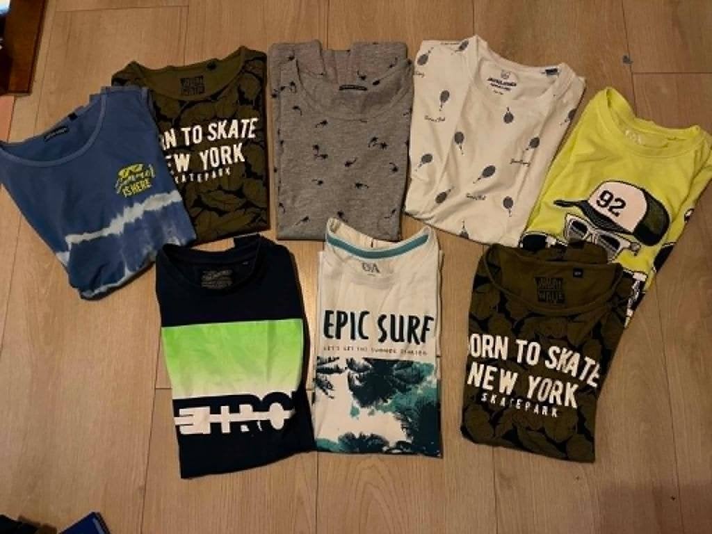 pakket 8 tops tshirts jongen 164 6 tops en 2 tshirts, Enfants & Bébés, Vêtements enfant | Taille 164, Enlèvement ou Envoi, Utilisé
