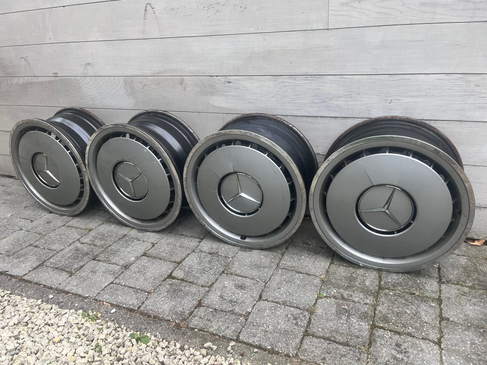 Mercedes W124 - W201 stalen wielen met deksels, Auto-onderdelen, Ophalen, All Season