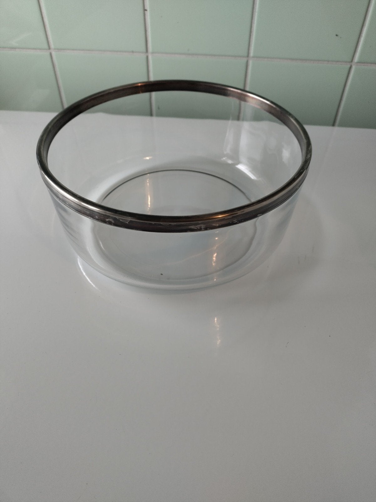 Glazen Fruit  Kom 10x21cm AFHALING LEES BESCHRIJVING, Verre, Enlèvement, Utilisé, Classique
