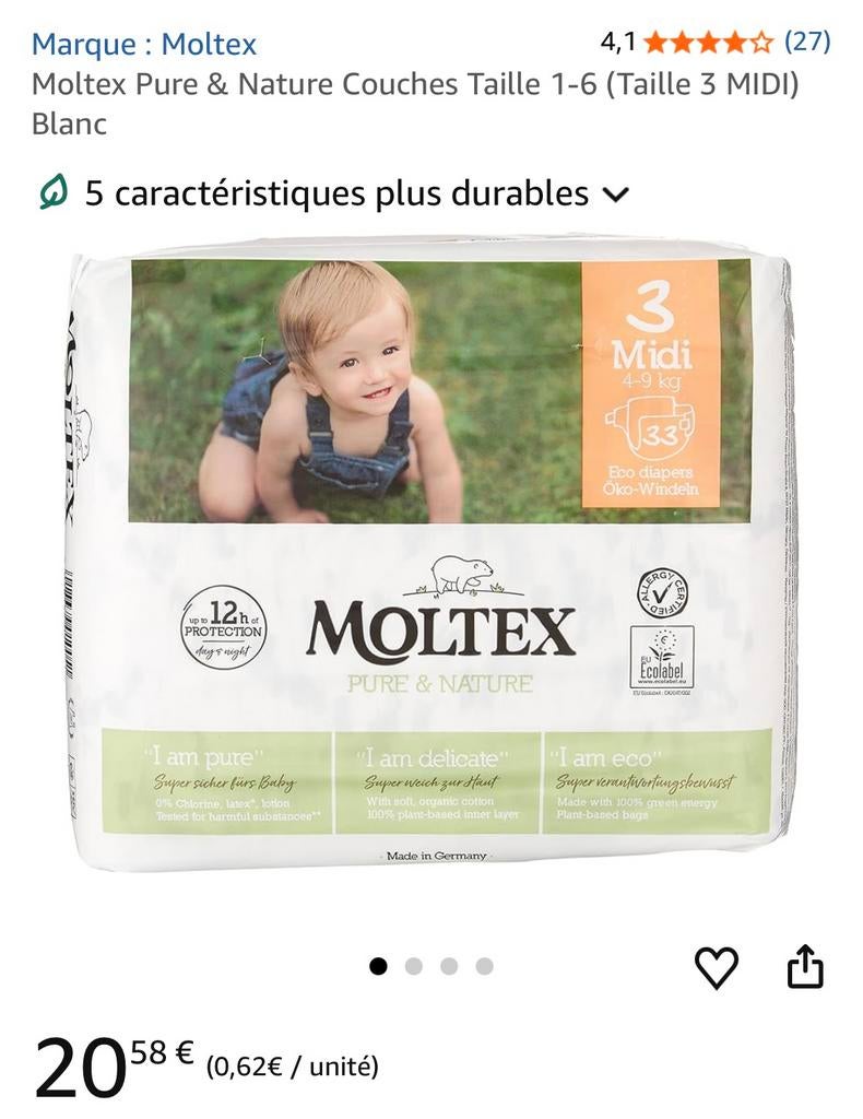 4 packs - couches naturelles et écologiques T3 - 3-6 kg, Hobby & Loisirs créatifs, Timbres épargne, Enlèvement ou Envoi