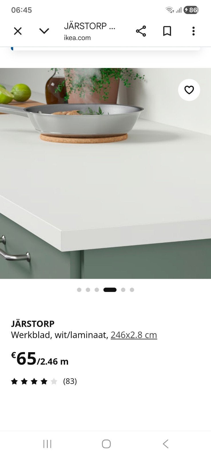 Plan de travail blanc ikea Järstorp neuf, Maison & Meubles, Neuf, Moins de 25 cm, Enlèvement, Autres essences de bois