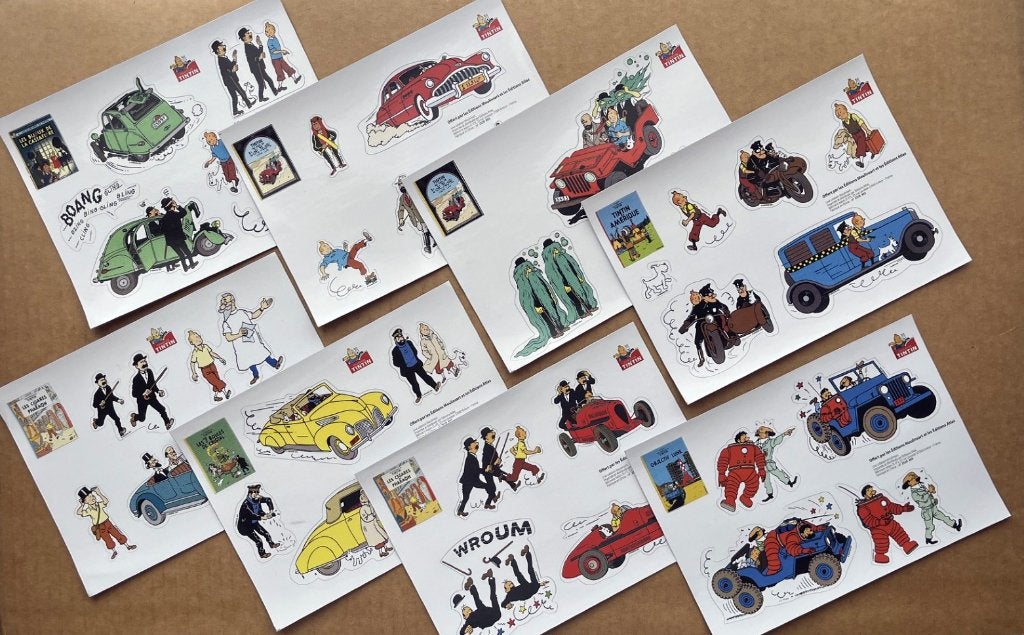 Tintin autocollants promotionnels Atlas / Moulinsart, Livres, Enlèvement ou Envoi