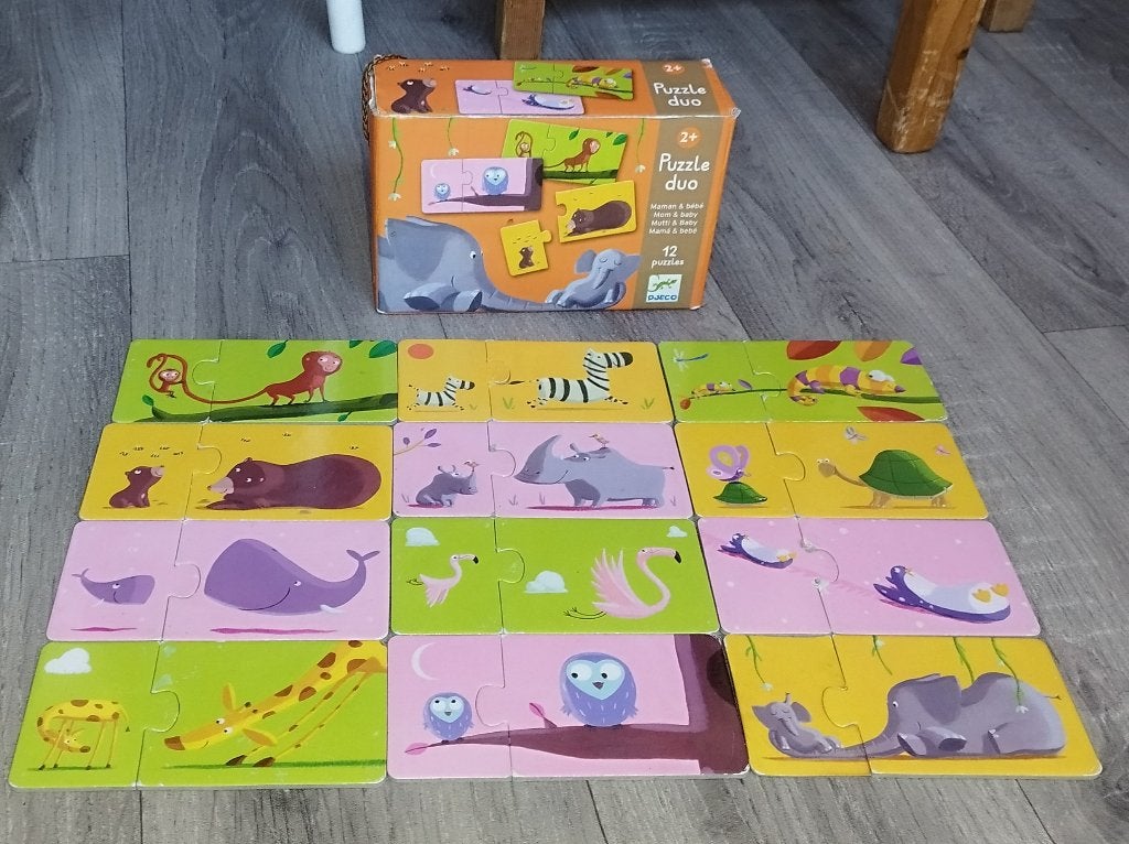 Djeco Duopuzzel voor moeder en baby, Ophalen of Verzenden, 10 tot 50 stukjes, Gebruikt, 2 tot 4 jaar