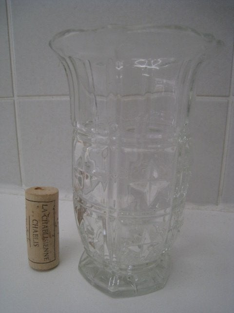 Kleine vaas in glas, hoogte 13cm, diameter 8cm, Ophalen
