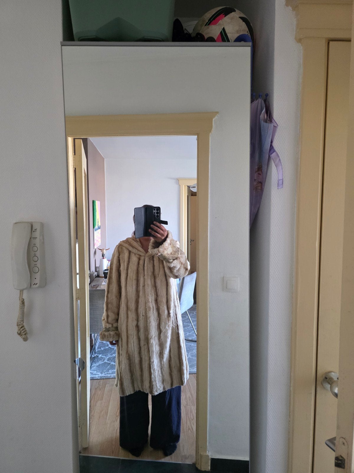 Prachtige imitatiebontjas van het Spaanse merk AN, Kleding | Dames, Jassen | Winter, Ophalen of Verzenden, Beige