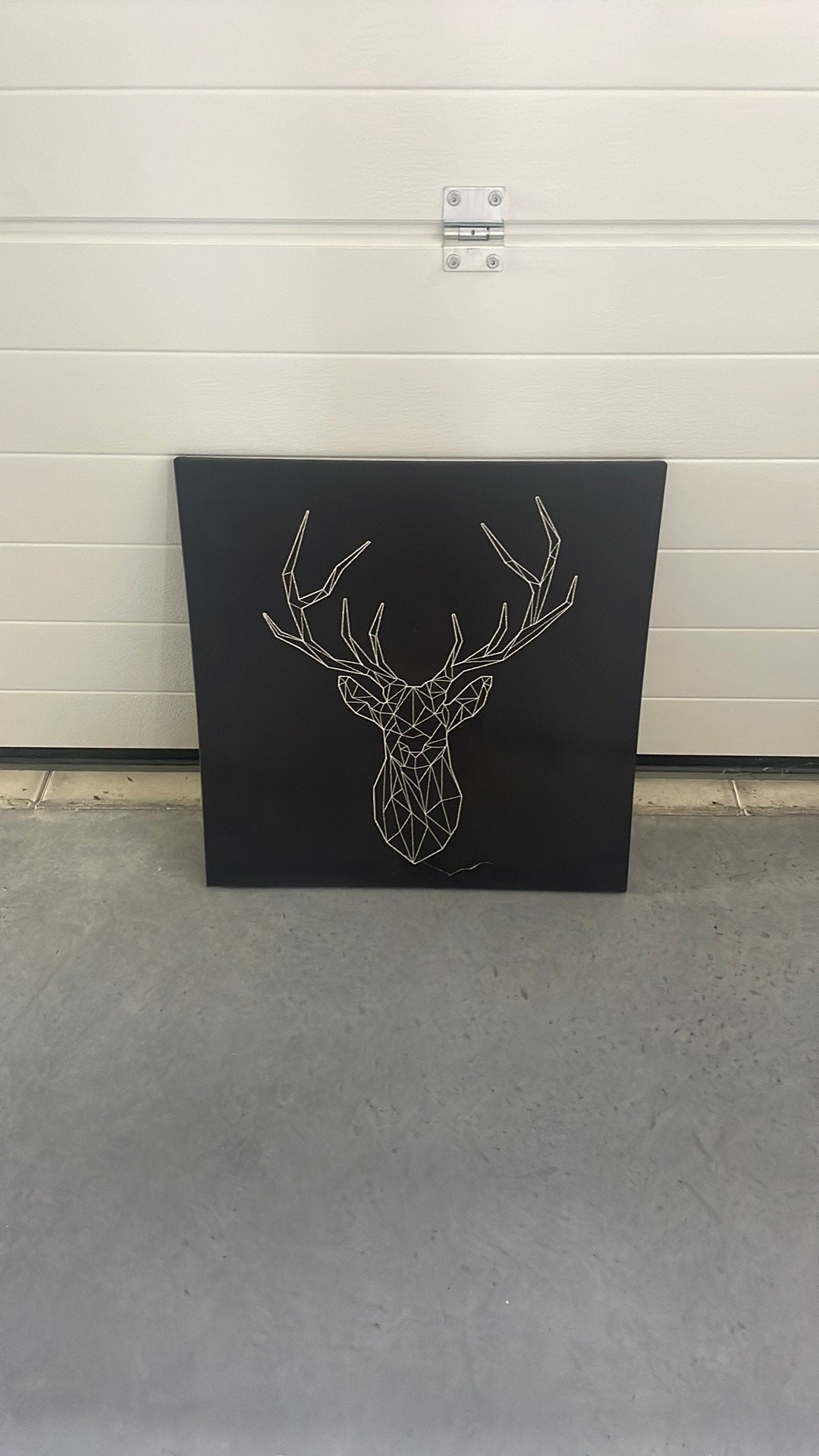 Scandinavische Wanddecoratie – String Art Hert, Ophalen, Zo goed als nieuw